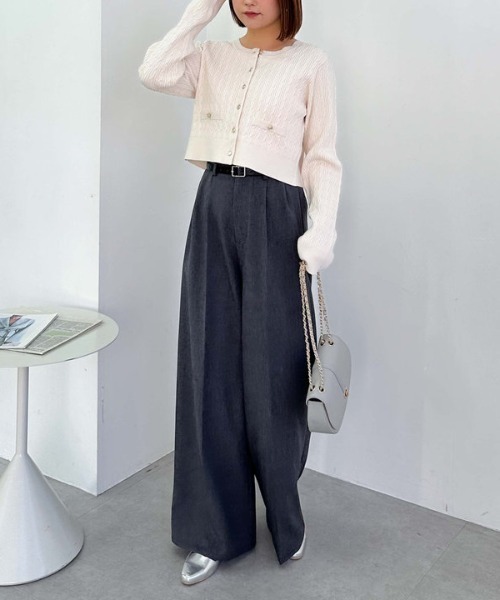 archives（アルシーヴ）の「細ケーブルニットカーディガン（ニット/セーター・レディース・アイボリー/ブルー/ピンク/ネイビー・MEDIUM）」の18枚目の写真