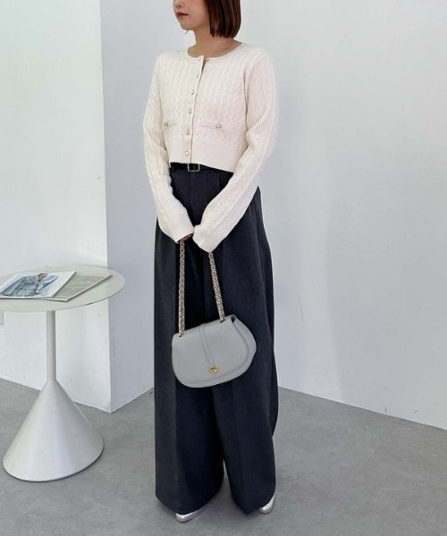 archives（アルシーヴ）の「細ケーブルニットカーディガン（ニット/セーター・レディース・アイボリー/ブルー/ピンク/ネイビー・MEDIUM）」の19枚目の写真