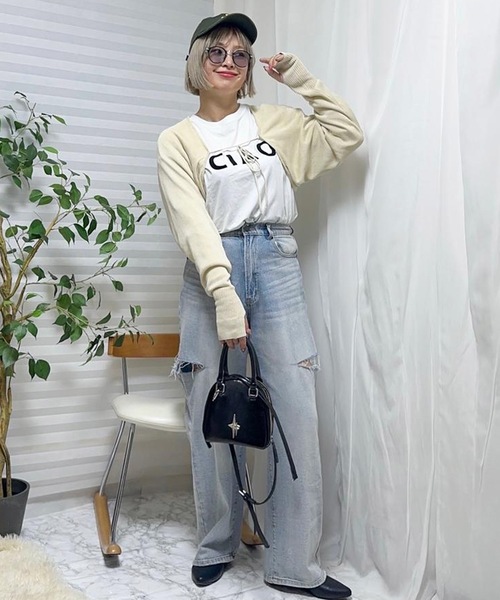 aquagarage（アクアガレージ）の「長袖ロゴTシャツ（Tシャツ/カットソー・レディース・ブラック/グレイッシュベージュ/ホワイト・M）」の20枚目の写真
