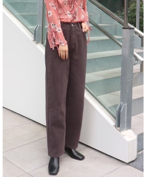 AMAIL(アマイル)の「COLOR デニムパンツ(デニムパンツ・レディース・ブラウン/ピンク・S/M)」の4枚目の写真
