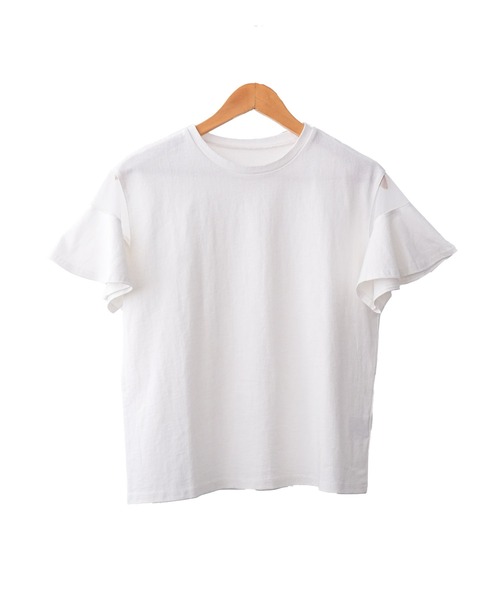mili an deni(ミリアンデニ)の「シースルーフレアスリーブTシャツ(Tシャツ/カットソー・レディース・オフホワイト/ブラック・M)」の16枚目の写真