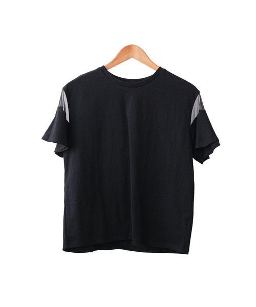 mili an deni(ミリアンデニ)の「シースルーフレアスリーブTシャツ(Tシャツ/カットソー・レディース・オフホワイト/ブラック・M)」の17枚目の写真