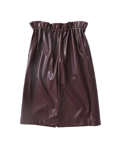 DRESSLAVE（ドレスレイブ）の「drawstring smooth leather like skirt(ドローストリングスムースレザーライクスカート)（スカート・レディース・ブラウン/グレー・38）」の2枚目の写真