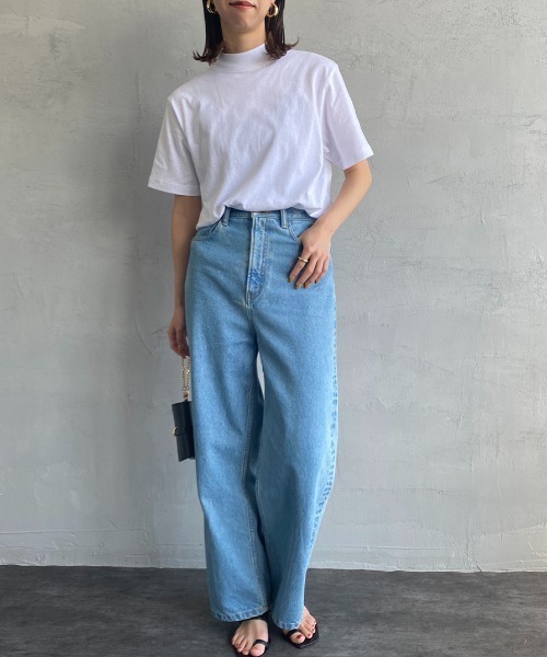 HANES（ヘインズ）の「[HANES/ヘインズ] ショートスリーブ モックネックTシャツ（Tシャツ/カットソー・レディース・ブラック/ホワイト・S/M）」の3枚目の写真
