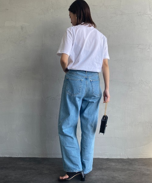 HANES（ヘインズ）の「[HANES/ヘインズ] ショートスリーブ モックネックTシャツ（Tシャツ/カットソー・レディース・ブラック/ホワイト・S/M）」の8枚目の写真