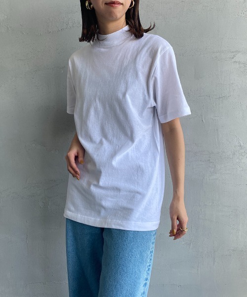 HANES（ヘインズ）の「[HANES/ヘインズ] ショートスリーブ モックネックTシャツ（Tシャツ/カットソー・レディース・ブラック/ホワイト・S/M）」の10枚目の写真