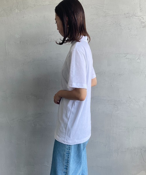 HANES（ヘインズ）の「[HANES/ヘインズ] ショートスリーブ モックネックTシャツ（Tシャツ/カットソー・レディース・ブラック/ホワイト・S/M）」の11枚目の写真