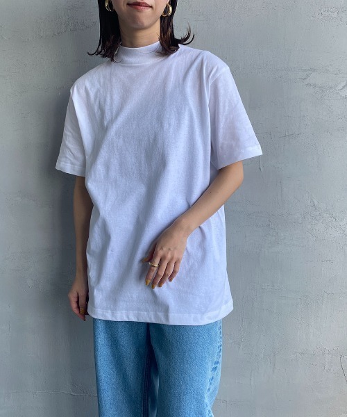 HANES（ヘインズ）の「[HANES/ヘインズ] ショートスリーブ モックネックTシャツ（Tシャツ/カットソー・レディース・ブラック/ホワイト・S/M）」の13枚目の写真