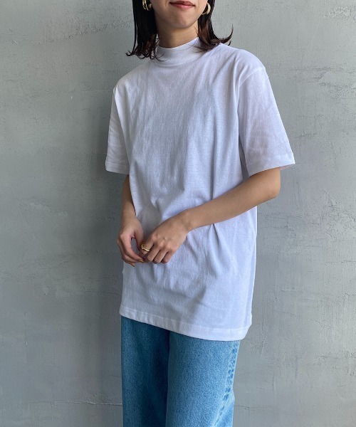 HANES（ヘインズ）の「[HANES/ヘインズ] ショートスリーブ モックネックTシャツ（Tシャツ/カットソー・レディース・ブラック/ホワイト・S/M）」の14枚目の写真
