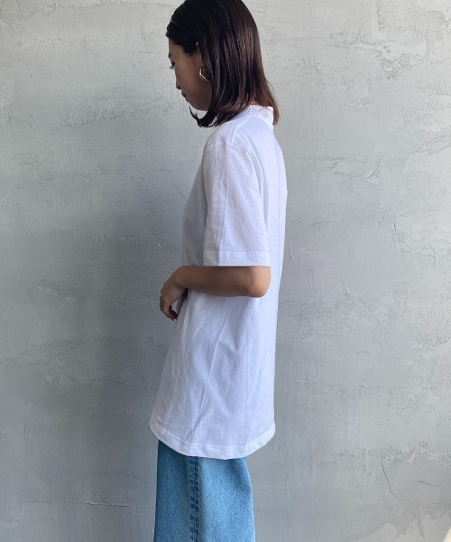 HANES（ヘインズ）の「[HANES/ヘインズ] ショートスリーブ モックネックTシャツ（Tシャツ/カットソー・レディース・ブラック/ホワイト・S/M）」の15枚目の写真