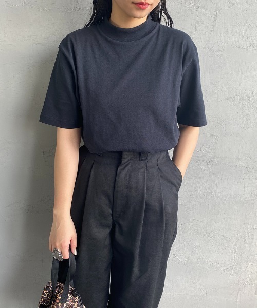 HANES/ヘインズ] ショートスリーブ モックネックTシャツ（Tシャツ