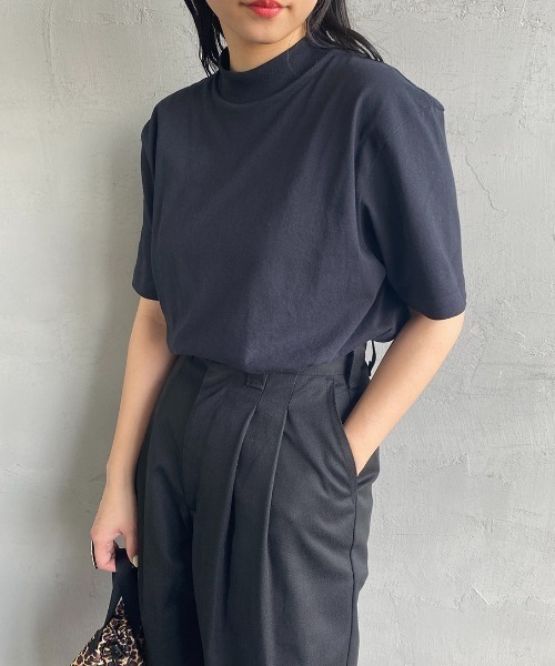 HANES（ヘインズ）の「[HANES/ヘインズ] ショートスリーブ モックネックTシャツ（Tシャツ/カットソー・レディース・ブラック/ホワイト・S/M）」の20枚目の写真