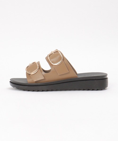 ikka（イッカ）の「ダブルバックル付きベルトサンダル（サンダル・レディース・ブラック/オートミール・M/L）」の4枚目の写真