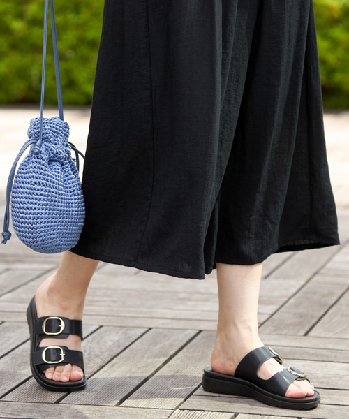 ikka（イッカ）の「ダブルバックル付きベルトサンダル（サンダル・レディース・ブラック/オートミール・M/L）」の14枚目の写真