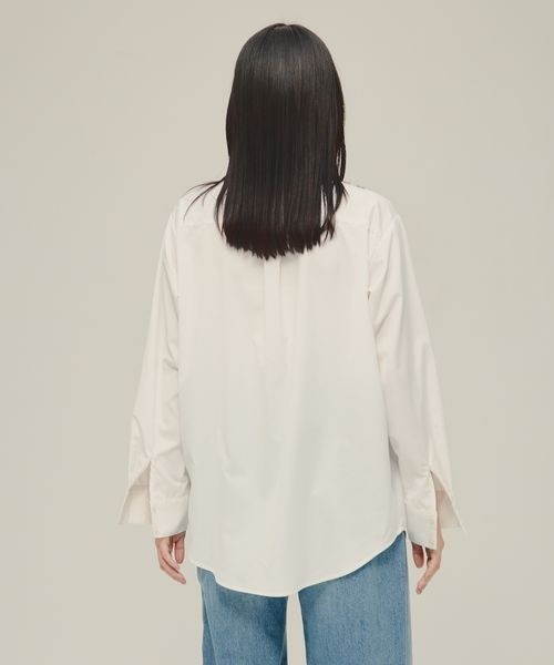 eL（エル）の「【eL】Long Tie Shirt/287444（シャツ/ブラウス・レディース・ホワイト/ブルー・FREE）」の6枚目の写真