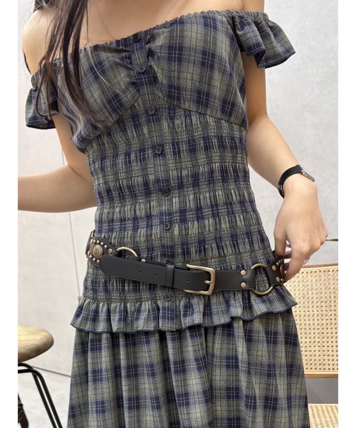 EVRIS（エヴリス）の「スタッズモチーフワイドベルト（ベルト・レディース・ブラウン/ブラック・FREE）」の9枚目の写真