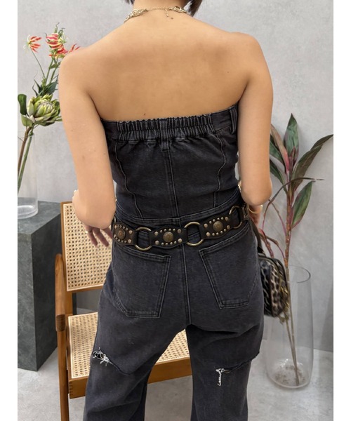 EVRIS（エヴリス）の「スタッズモチーフワイドベルト（ベルト・レディース・ブラウン/ブラック・FREE）」の8枚目の写真