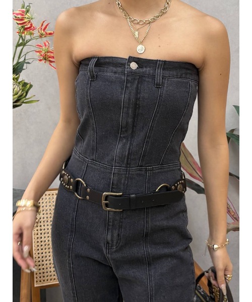 EVRIS（エヴリス）の「スタッズモチーフワイドベルト（ベルト・レディース・ブラウン/ブラック・FREE）」の7枚目の写真