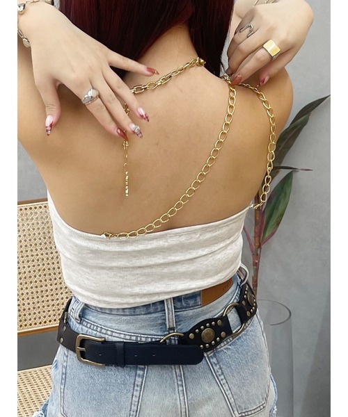 EVRIS（エヴリス）の「スタッズモチーフワイドベルト（ベルト・レディース・ブラウン/ブラック・FREE）」の13枚目の写真