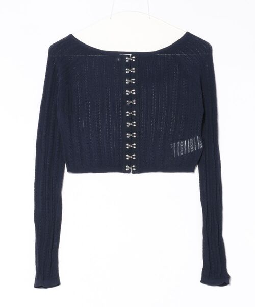 dazzlin(ダズリン)の「レースホックショートカーデ(カーディガン/ボレロ・レディース・ブラック/オフホワイト/イエロー/グリーン/ネイビー・FREE)」の1枚目の写真