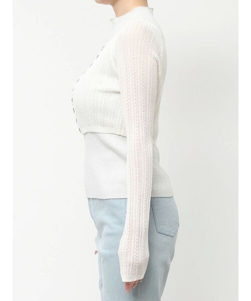 dazzlin(ダズリン)の「レースホックショートカーデ(カーディガン/ボレロ・レディース・ブラック/オフホワイト/イエロー/グリーン/ネイビー・FREE)」の10枚目の写真