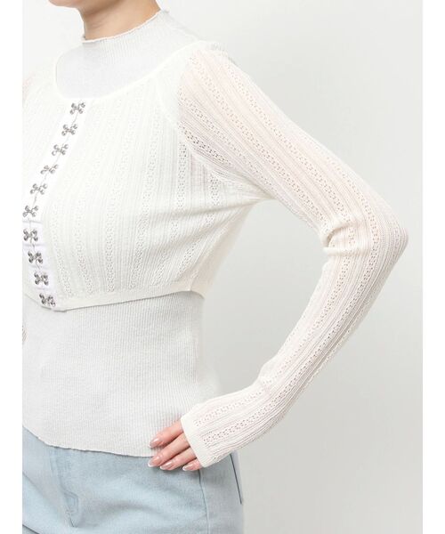 dazzlin(ダズリン)の「レースホックショートカーデ(カーディガン/ボレロ・レディース・ブラック/オフホワイト/イエロー/グリーン/ネイビー・FREE)」の13枚目の写真