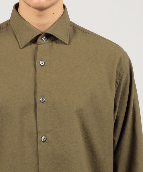 ERRICO FORMICOLA（エッリコフォルミコラ）の「ERRICO FORMICOLA コットンネル レギュラーカラーシャツ（シャツ/ブラウス・メンズ・カーキ/レッド系その他/オフホワイト・L/M/S）」の8枚目の写真