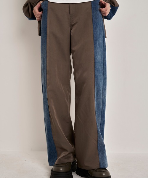 セール】【Nora Lily】Denim x Nylon Combination Track Pants（デニム