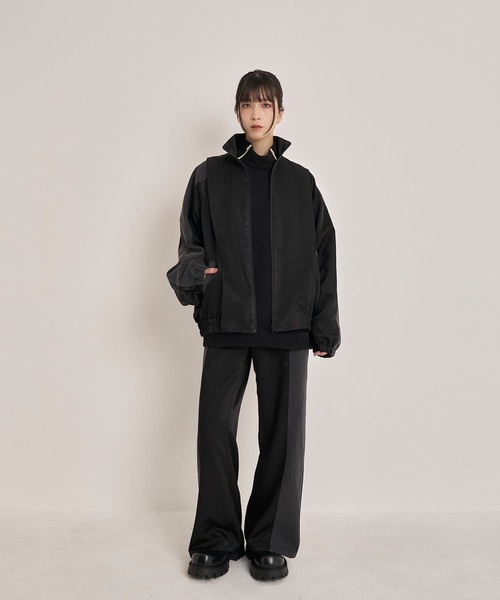 セール】【Nora Lily】Denim x Nylon Combination Track Pants