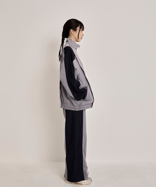 セール】【Nora Lily】Denim x Nylon Combination Track Pants