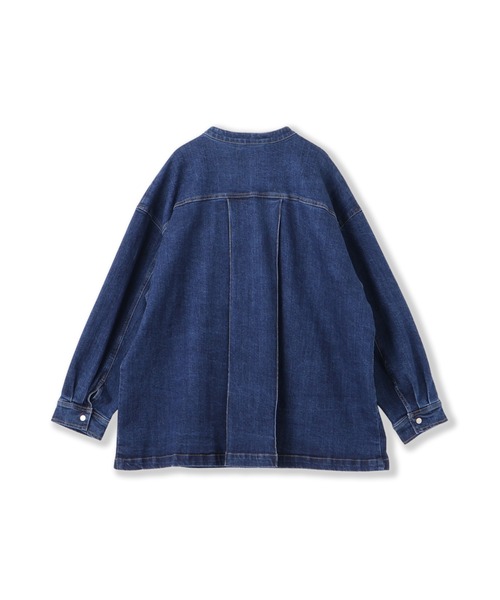 VICKY（ビッキー）の「ストレッチデニムチュニックジャケット≪手洗い可能≫（デニムジャケット・レディース・ネイビー/ブルー・M）」の16枚目の写真