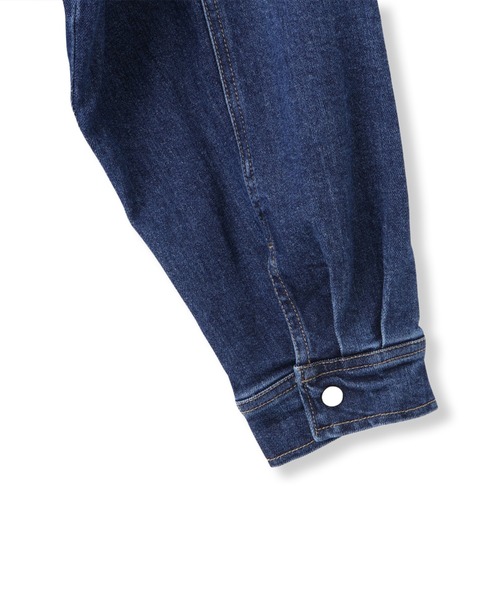 VICKY（ビッキー）の「ストレッチデニムチュニックジャケット≪手洗い可能≫（デニムジャケット・レディース・ネイビー/ブルー・M）」の19枚目の写真