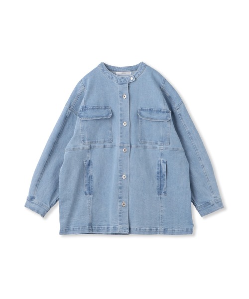 VICKY（ビッキー）の「ストレッチデニムチュニックジャケット≪手洗い可能≫（デニムジャケット・レディース・ネイビー/ブルー・M）」の14枚目の写真