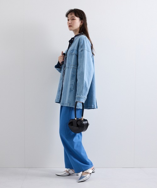 VICKY（ビッキー）の「ストレッチデニムチュニックジャケット≪手洗い可能≫（デニムジャケット・レディース・ネイビー/ブルー・M）」の11枚目の写真