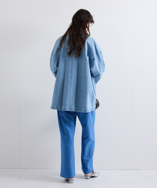 VICKY（ビッキー）の「ストレッチデニムチュニックジャケット≪手洗い可能≫（デニムジャケット・レディース・ネイビー/ブルー・M）」の12枚目の写真
