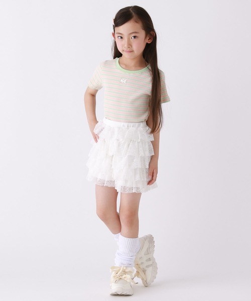 10C REPIPI（ジューシーレピピ）の「【10C REPIPI】ティアードレースキュロット（その他パンツ・キッズ・ブラック/ホワイト・120cm/130cm/110cm）」の5枚目の写真