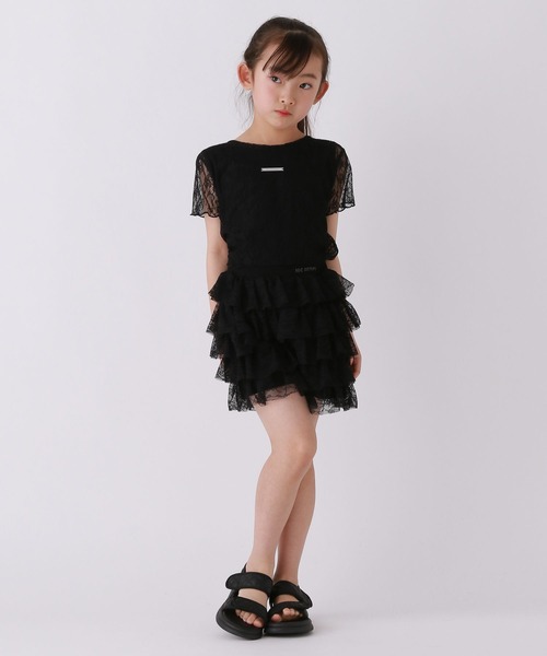 10C REPIPI（ジューシーレピピ）の「【10C REPIPI】ティアードレースキュロット（その他パンツ・キッズ・ブラック/ホワイト・120cm/130cm/110cm）」の6枚目の写真