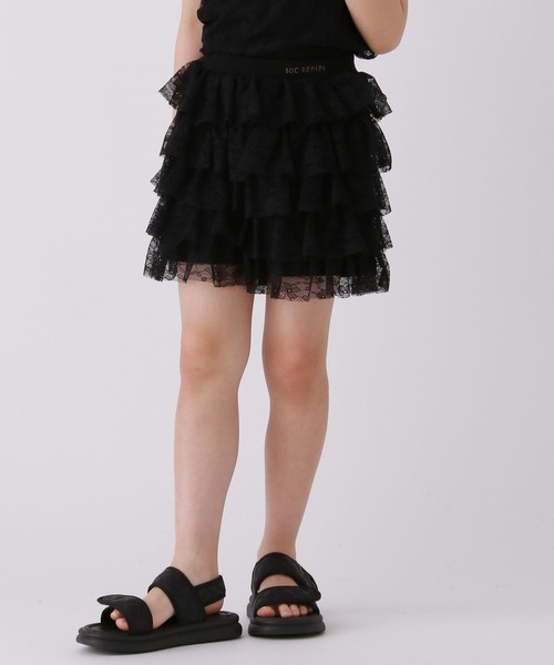 10C REPIPI（ジューシーレピピ）の「【10C REPIPI】ティアードレースキュロット（その他パンツ・キッズ・ブラック/ホワイト・120cm/130cm/110cm）」の9枚目の写真
