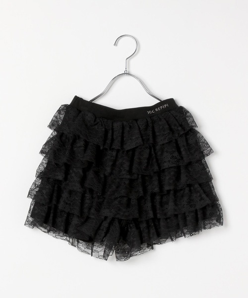 10C REPIPI（ジューシーレピピ）の「【10C REPIPI】ティアードレースキュロット（その他パンツ・キッズ・ブラック/ホワイト・120cm/130cm/110cm）」の11枚目の写真