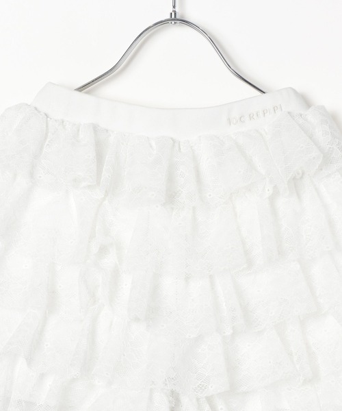 10C REPIPI（ジューシーレピピ）の「【10C REPIPI】ティアードレースキュロット（その他パンツ・キッズ・ブラック/ホワイト・120cm/130cm/110cm）」の13枚目の写真