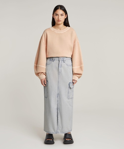 G-STAR(ジースター)の「VIKTORIA LONG CARGO SKIRT/ハイウエストデニムロングカーゴスカート(スカート・レディース・インディゴブルー・24inch/25inch/26inch/27inch)」の3枚目の写真