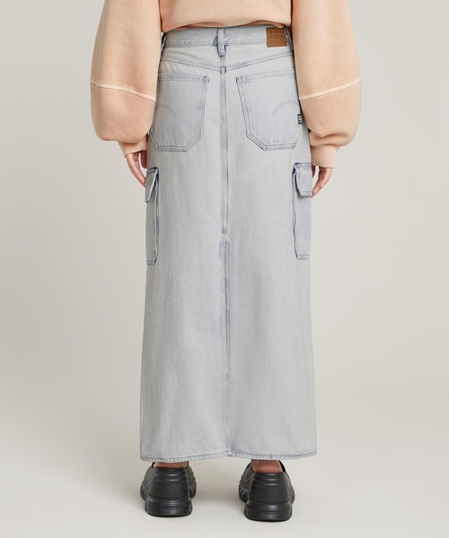 G-STAR(ジースター)の「VIKTORIA LONG CARGO SKIRT/ハイウエストデニムロングカーゴスカート(スカート・レディース・インディゴブルー・24inch/25inch/26inch/27inch)」の2枚目の写真