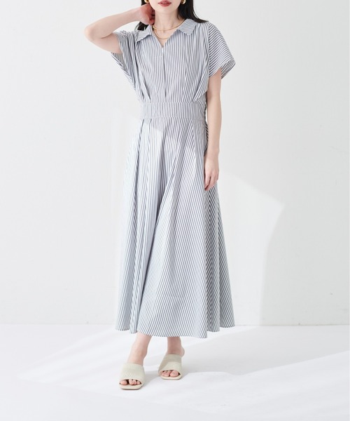 natural couture(ナチュラルクチュール)の「涼しげスキッパー衿お上品ワンピース(ワンピース・レディース・ブラウン/グリーン/ピンク/ベージュ/ブラック/サックスブルー/ブラック系その他/ピンク系その他・FREE)」の12枚目の写真