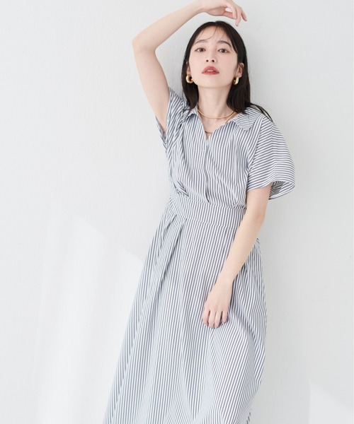 natural couture(ナチュラルクチュール)の「涼しげスキッパー衿お上品ワンピース(ワンピース・レディース・ブラウン/グリーン/ピンク/ベージュ/ブラック/サックスブルー/ブラック系その他/ピンク系その他・FREE)」の11枚目の写真