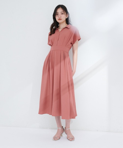 涼しげスキッパー衿お上品ワンピース 新色追加 / 涼しげスキッパー衿お上品ワンピース | natural