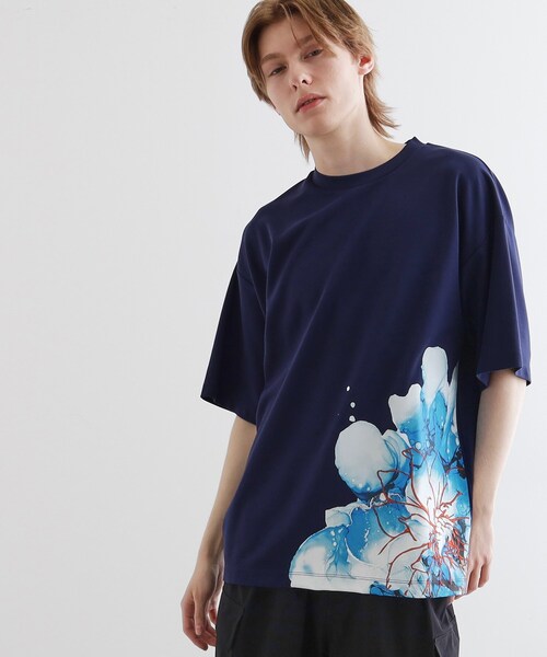 tk.TAKEO KIKUCHI（ティーケータケオキクチ）の「バブルアートフラワーTシャツ（Tシャツ/カットソー・メンズ・ホワイト/ネイビー/ブラック・03/02）」の3枚目の写真