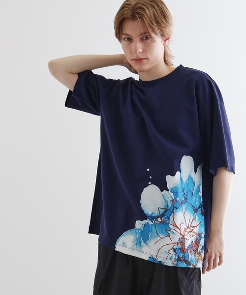 tk.TAKEO KIKUCHI（ティーケータケオキクチ）の「バブルアートフラワーTシャツ（Tシャツ/カットソー・メンズ・ホワイト/ネイビー/ブラック・03/02）」の14枚目の写真