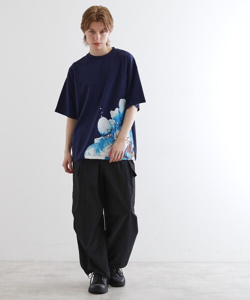 tk.TAKEO KIKUCHI（ティーケータケオキクチ）の「バブルアートフラワーTシャツ（Tシャツ/カットソー・メンズ・ホワイト/ネイビー/ブラック・03/02）」の15枚目の写真