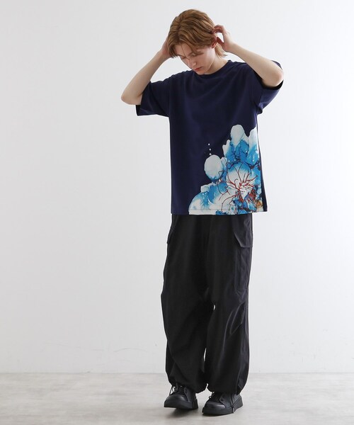 tk.TAKEO KIKUCHI（ティーケータケオキクチ）の「バブルアートフラワーTシャツ（Tシャツ/カットソー・メンズ・ホワイト/ネイビー/ブラック・03/02）」の7枚目の写真