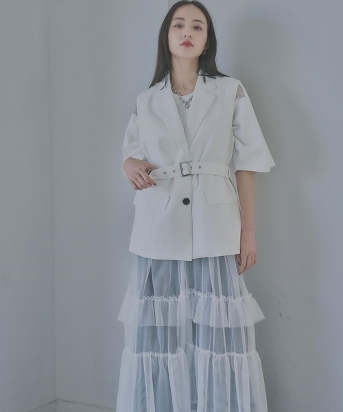 HARE（ハレ）の「2WAYジレワンピース(HARE)（ワンピース・レディース・ホワイト/ブラック/ストライプ・FREE）」の16枚目の写真